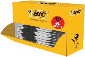 Bic Balpen Atlantis classic 0.32mm zwart doos à 30+6 gratis