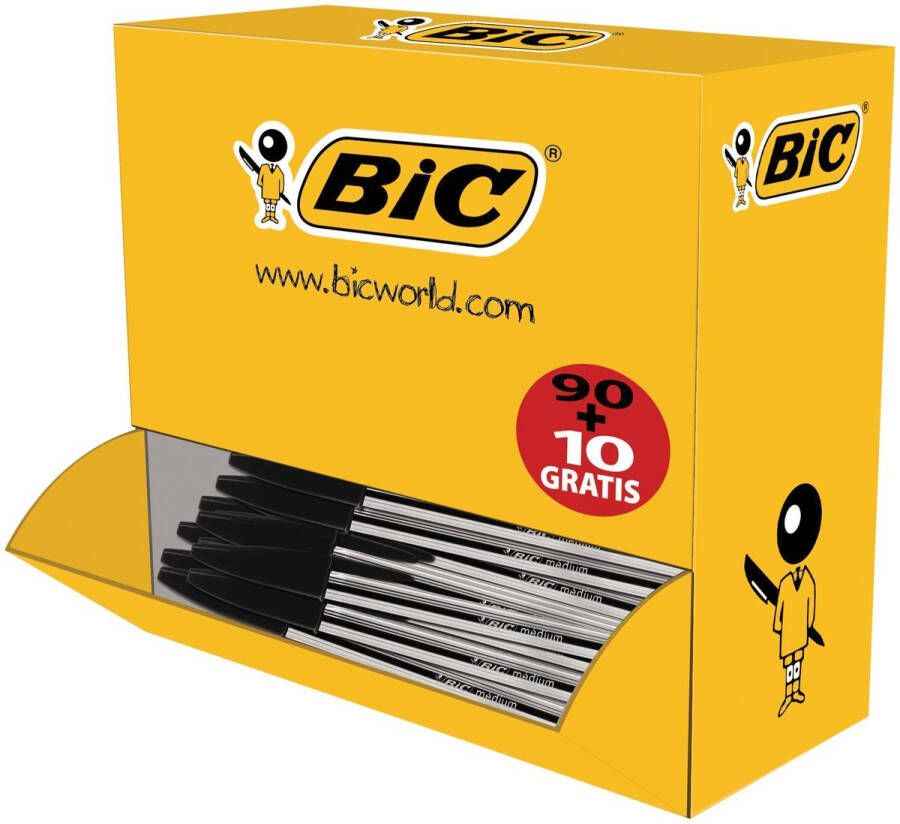 Bic balpen Cristal Medium voordeelpak 90 + 10 gratis zwart - Foto 2