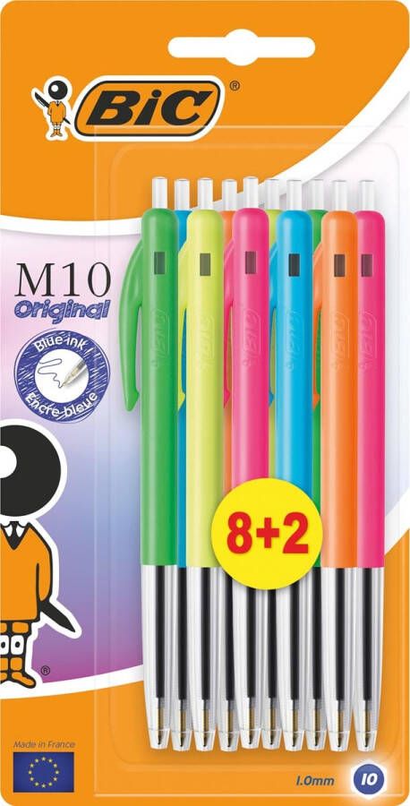 Bic Balpen M10 Colors Limited Edition medium assorti 8+2 gratis