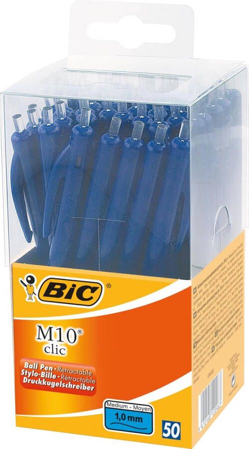 Bic Balpen M10 medium blauw in tubo verpakking