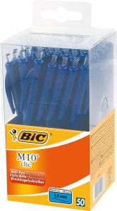 Bic balpen M10 Clic doos met 50 stuks blauw
