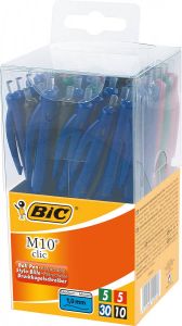 Bic balpen M10 Clic doos met 50 stuks in geassorteerde kleuren