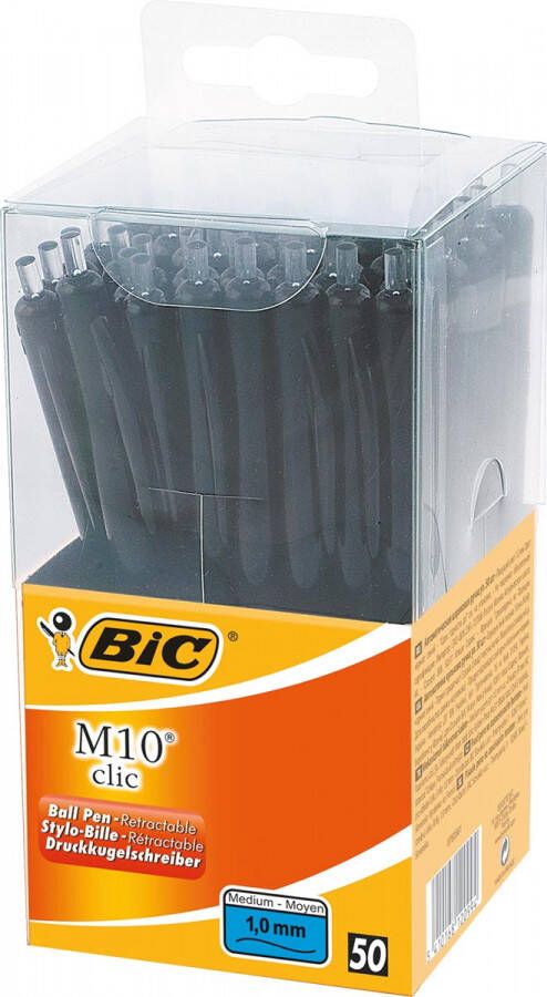 Bic Balpen M10 medium zwart in tubo verpakking