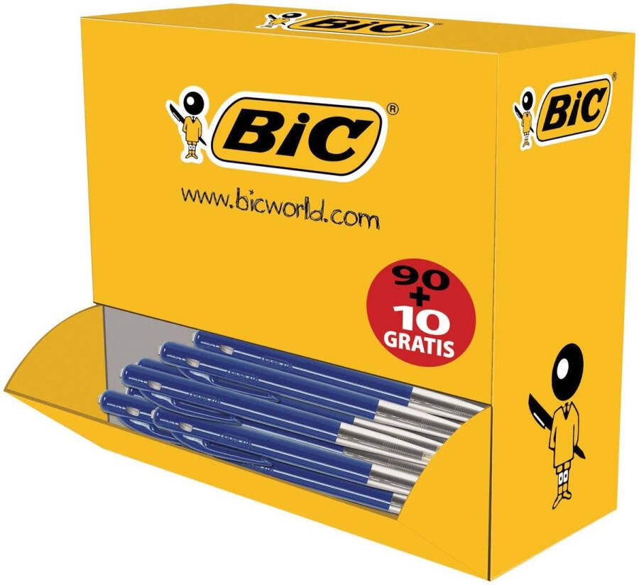 Bic Balpen M10 medium blauw doos 90+10 gratis