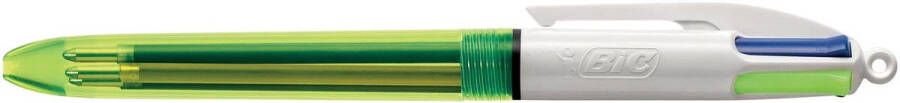 Bic Colours Fluo 4-kleurenbalpen medium 3 klassieke inktkleuren en een markeerstift fluo geel