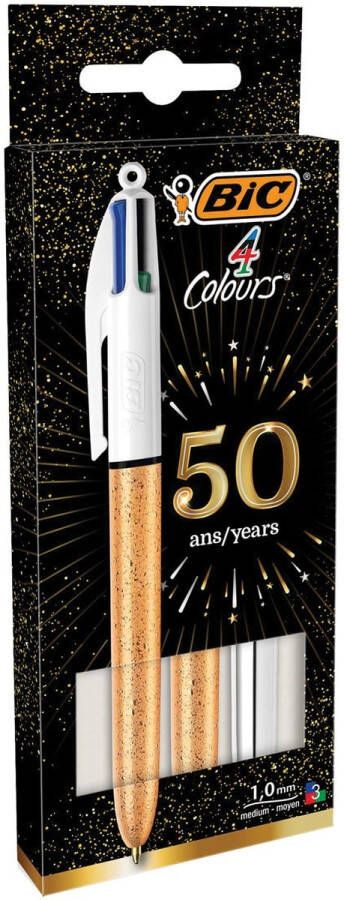 Bic Colours Frozen + Shine 4-kleurenbalpen medium klassieke inktkleuren blister van 3 stuks