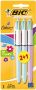 Bic Colours Fun 4-kleurenbalpen medium pastel inktkleuren blister van 2+1 gratis - Thumbnail 1