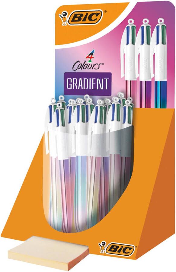 Bic Colours Gradient 4-kleurenbalpen medium klassieke inktkleuren display van 30 stuks