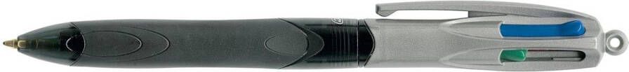 Bic Colours Grip Pro 4-kleurenbalpen medium klassieke inktkleuren lichaam donkergrijs