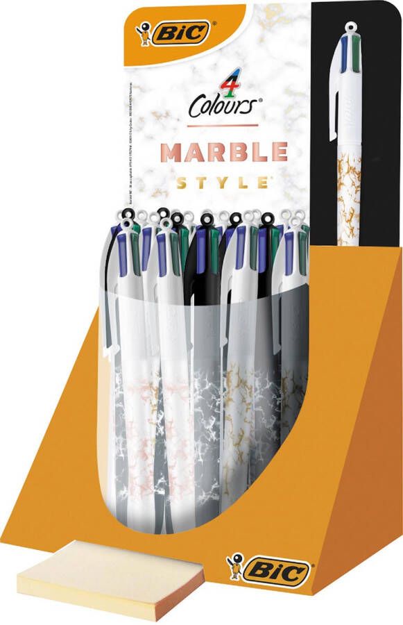Bic Colours Marble 4-kleurenbalpen medium klassieke inktkleuren display van 30 stuks