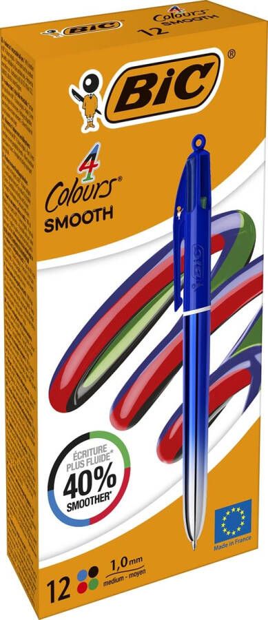 Bic Colours Smooth Gradiant 4-kleurenbalpen medium blauw