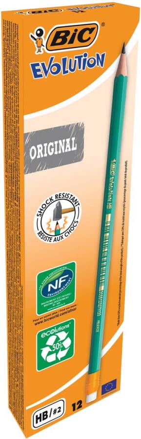 Bic Ecolutions Potlood Bic Evolution ecolutions 655 zeshoekig HB met gumtop