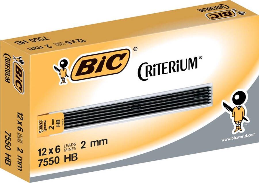 Bic ContÃ© criterium Gilbert mines etui van 6 potloodstiften van 2 mm