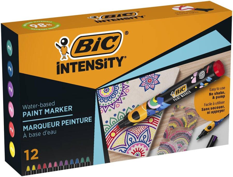 Bic Intensity paintmarker geassorteerde kleuren set van 12 stuks