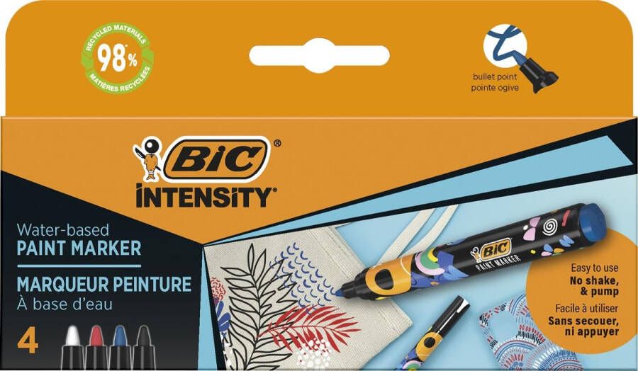Bic Intensity paintmarker klassieke kleuren set van 4 stuks