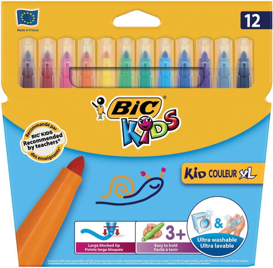 Bic Kids Kid Couleur XL viltstiften etui met 12 stuks