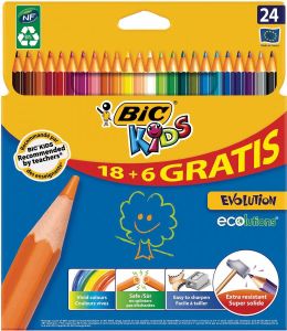 Bic Kids kleurpotloden ECOlutions Evolution ophangdoosje met 18 + 6 gratis