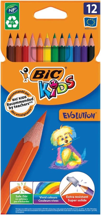 Kleurpotlood Bic kids ecolutions evolution 12 potloden in kartonnen doos