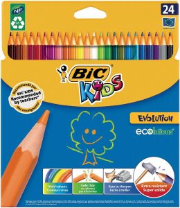 Kleurpotlood Bic kids ecolutions evolution 24 potloden in kartonnen doos