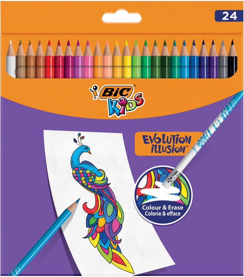 Bic Kids kleurpotlood Illusion Evolution etui van 24 stuks