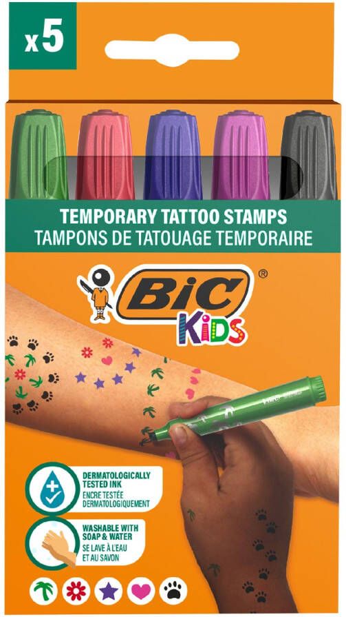 Bic Kids tijdelijke tattoo stempels assorti set van 5 stuks