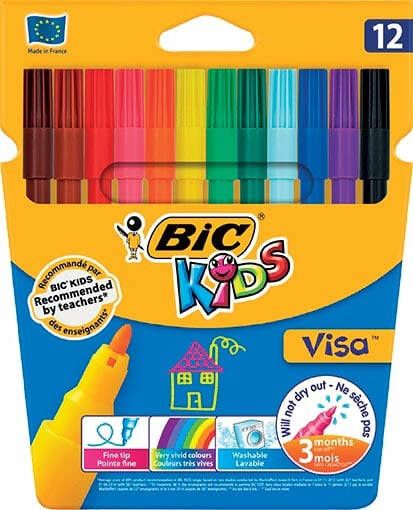 Bickids Kleurstiften Visa fijn assorti etui Ã  12 stuks