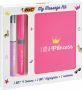 Bic Message Kit Princess balpen 4 colours markeerstift highlighter en notitieboekje ft A6 - Thumbnail 1