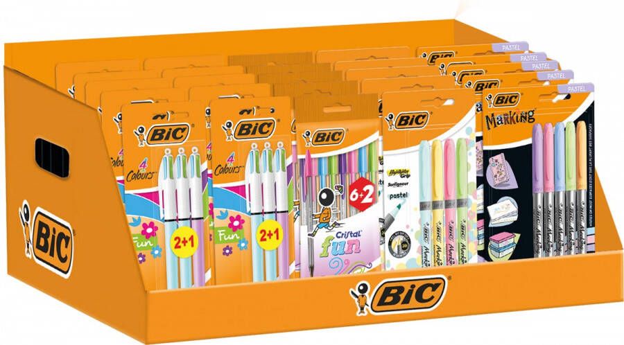 Bic Pastel counterdisplay met 41 stuks in geassorteerde kleuren