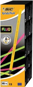 Bic potlood Evolution fluo zonder gum doos met 12 stuks
