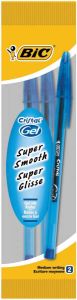 Bic roller Cristal Gel blauw blister met 2 stuks