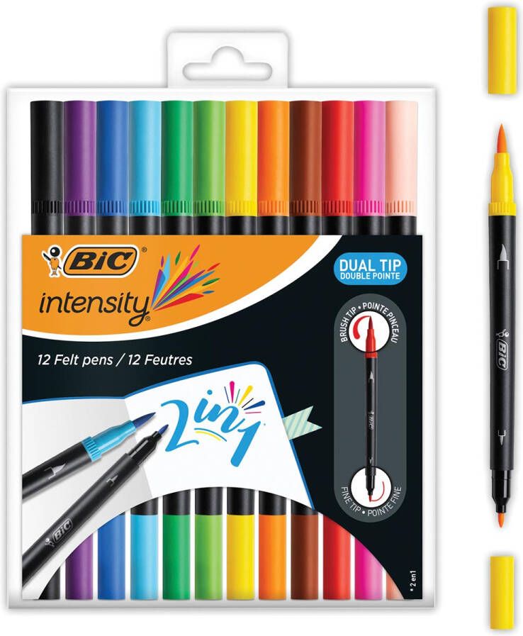Bic Kleurstiften Intensity Dual-tip etuiÃƒÆ 12 kleuren