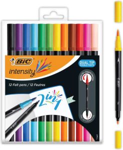Bic Kleurstiften Intensity Dual-tip etuià 12 kleuren