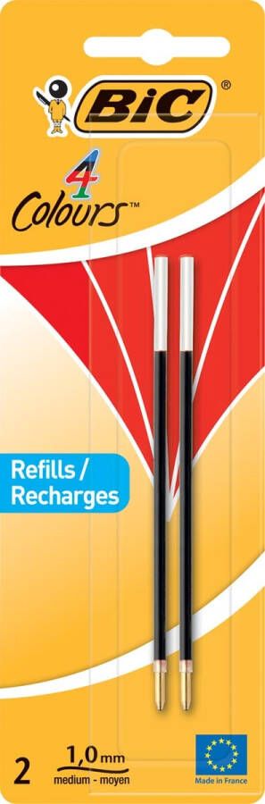 Bic vulling voor balpen 4 Colours Medium blister met 2 stuks rood