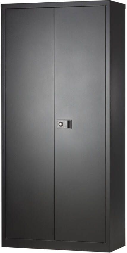 Bisley draaideurkast ft 195 x 91 4 x 40 cm (h x b x d) inclusief 4 legborden zwart