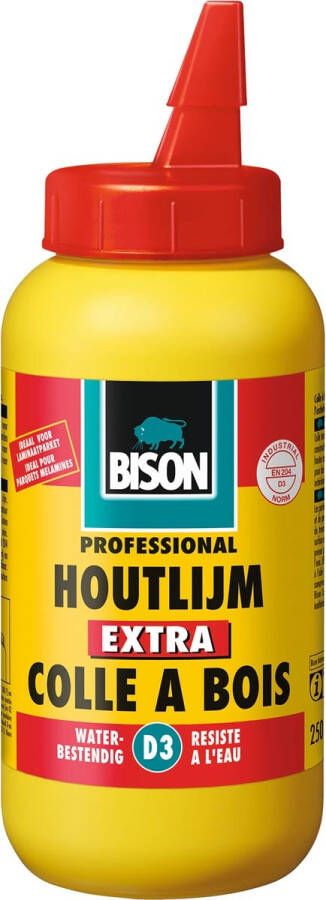 Bison houtlijm Extra wit flacon van 250 gram