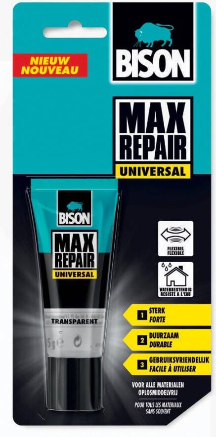 Bison lijm Max Repair Universal blister met tube van 45 g