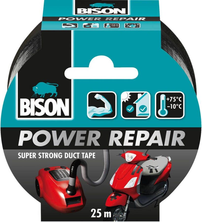 Bison plakband Power Repair ft 48 mm x 25 m zwart