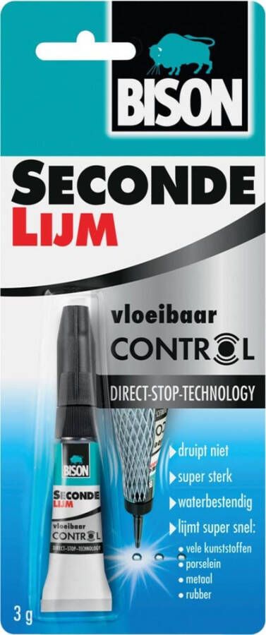Bison secondelijm Control Vloeibaar tube van 3 g op blister