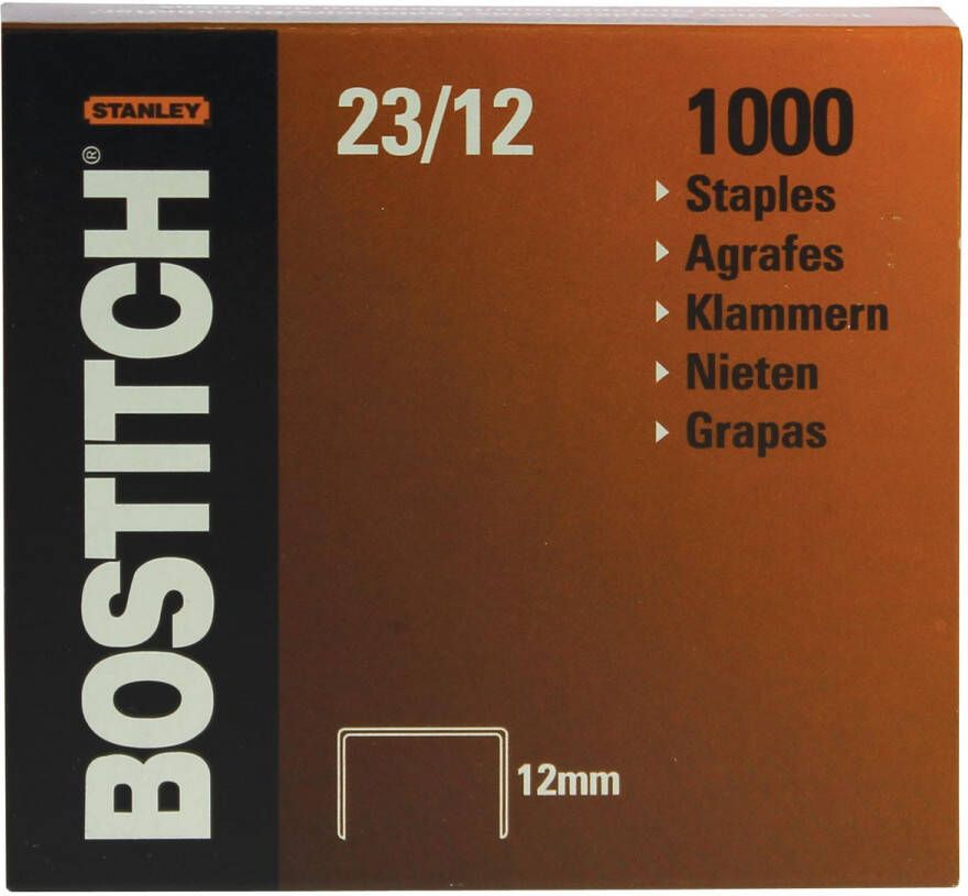 Bostitch nietjes 23 12 1M, 12 mm, verzinkt, voor B310HDS, 00540, HD 23L17, HD 12F online kopen