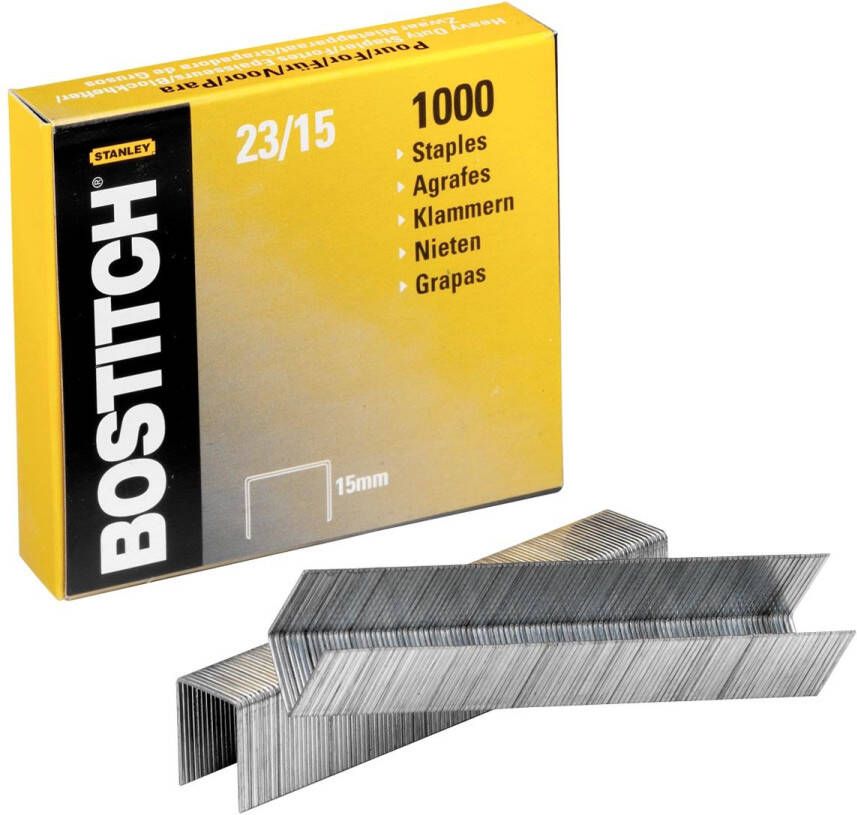 Bostitch nietjes 23-15-1M 15 mm verzinkt voor B310HDS 00540 HD-23L17 HD-12F