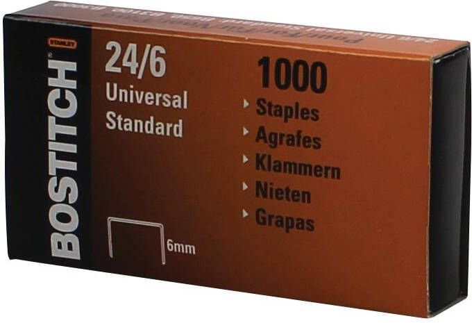 Bostitch nietjes 24-6-1MGAL 6 mm verzinkt doos met 1000 nietjes