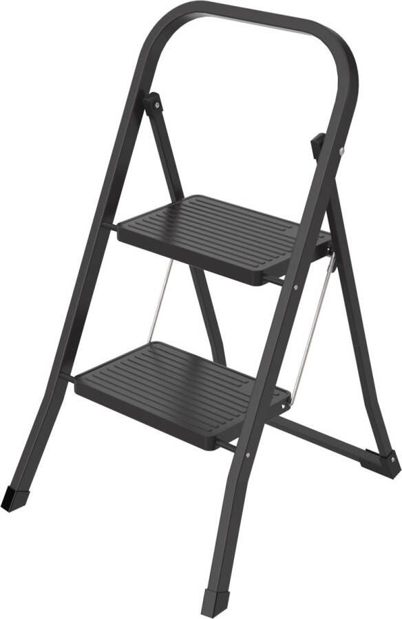 Brasq trapladder SL200 metaal zwart 2 treden