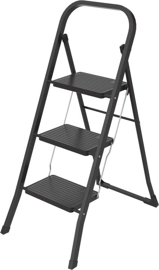 Brasq trapladder SL300 metaal zwart 3 treden