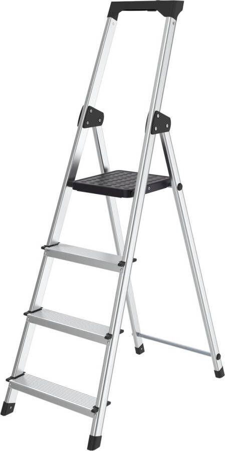 Brasq trapladder SL400 aluminium zilver 4 treden