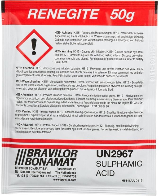 Bravilor Bonamat Renegite ontkalker voor filterkoffiezetapparaten doos van 4 x 15 zakjes van 50 g