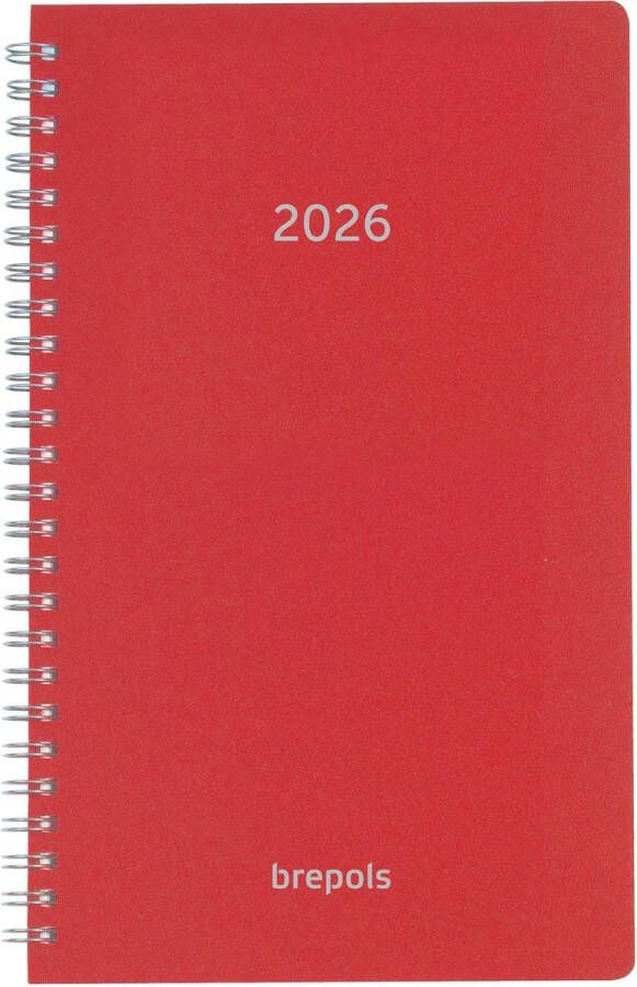 Brepols agenda Breform Polyprop 6-talig rood 2026