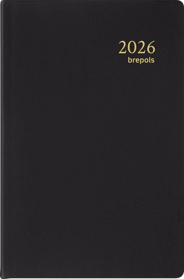 Brepols agenda Delta Seta 6-talig zwart 2026