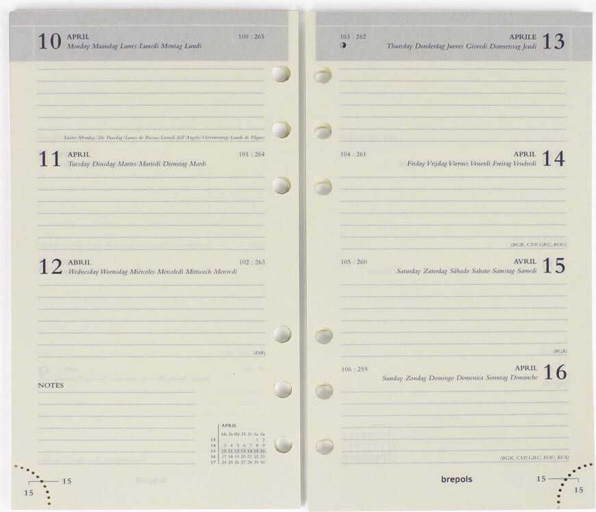 Brepols AGENDAVULLING BREFAX 17 CALENDARIUM 1WEEK 2PAG 2010 - Foto 2