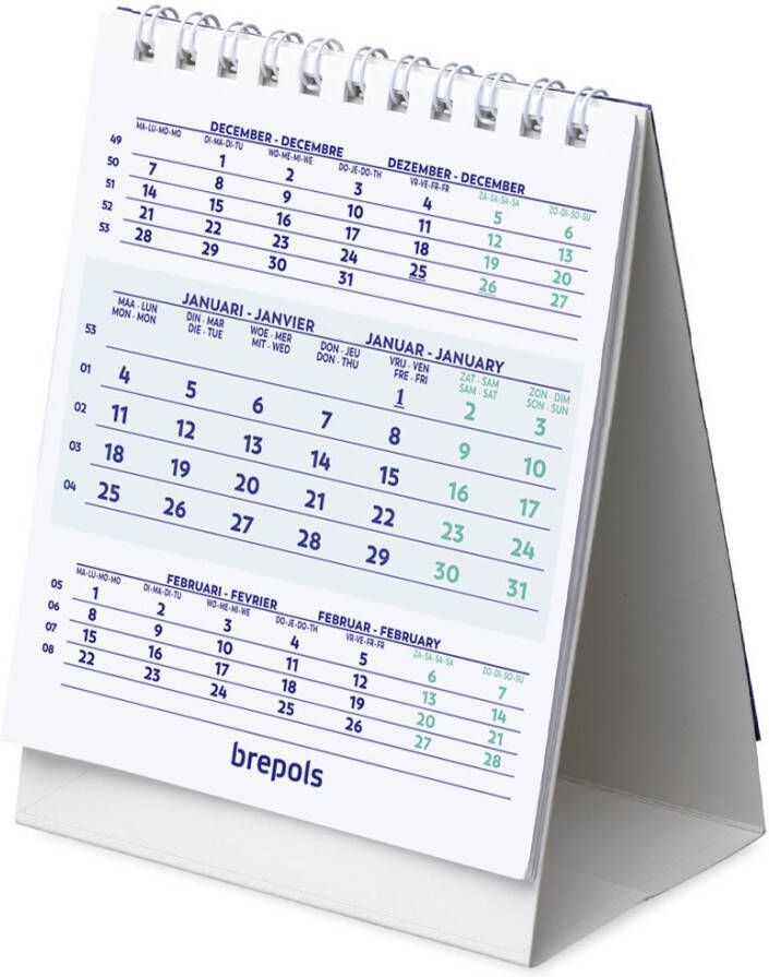 Brepols 3-Maandsbureaukalender 2024 10.5x13cm