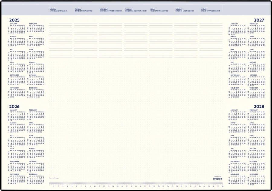 Brepols Onderlegblok 2025 Desk Mate 7dagen 1pagina 412x590x8mm 35vel in houder